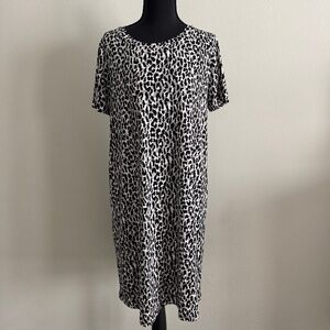Michael Kors Animal Print Short Sleeve Stretch T-Shirt Dress Size M